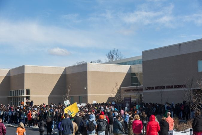 Hundreds of students from Lower Merion High School participated a national school walkout in protest of the ongoing gun violence that plagues the United States.