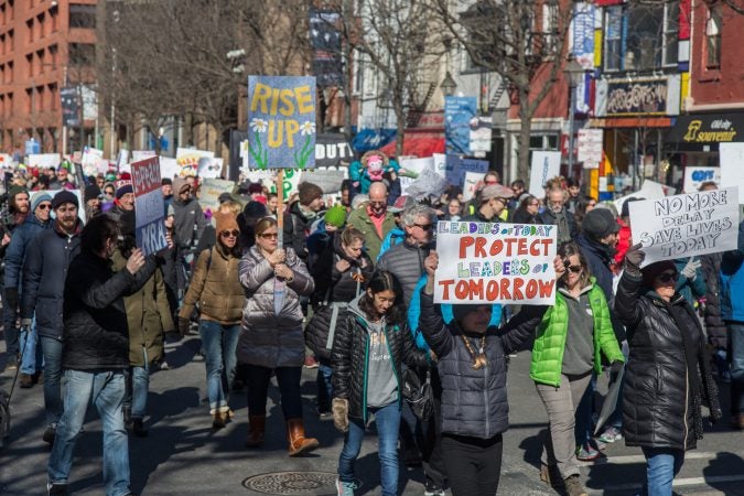 Thousands gather for the Philadelphia March for Our Lives, March 24, 2018. (Emily Cohen for WHYY)