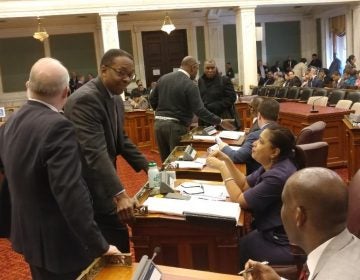 Philadelphia City Council members discuss budget. (Tom MacDonald/WHYY) 
