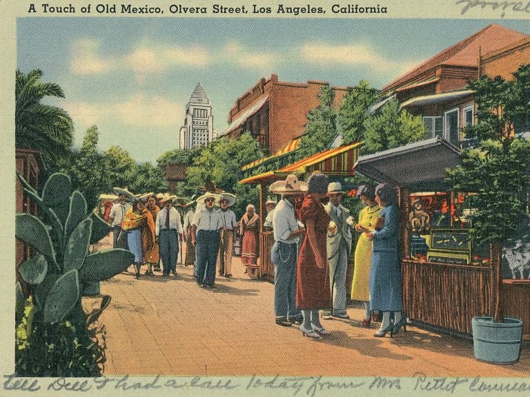 Olvera Street, a historic Mexican marketplace in downtown Los Angeles. 1935. (Smith Collection/Gado/Getty Images)