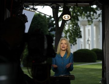 White House counselor Kellyanne Conway participates in an interview with CNN at the White House in May. Conway was reprimanded for mixing partisan politics with her official duties in TV interviews last fall. (Alex Wong/Getty Images) 