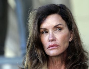 Model Janice Dickinson outside Los Angeles Superior Court in 2016