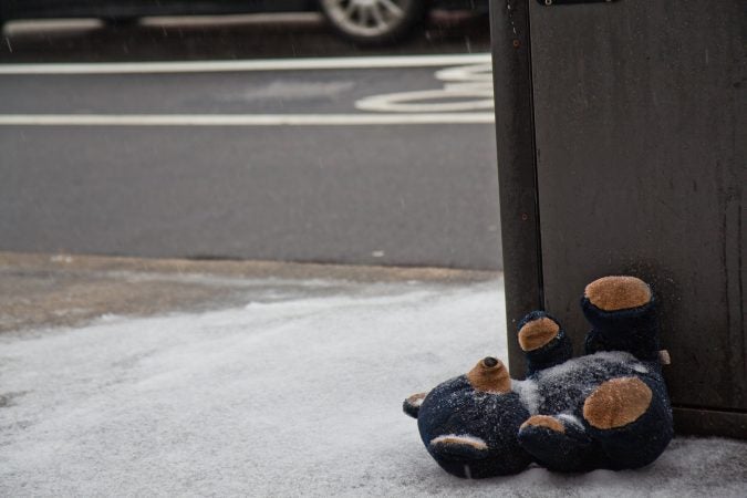 Wednesday morning brought only sleet to Philadelphia. (Kimberly Paynter/WHYY)