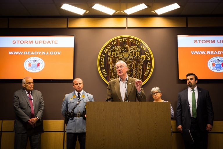 Gov. Phil Murphy gives an update on storm recovery efforts in New Jersey following two nor'easters. (Edwin J. Torres/Governor’s Office.)