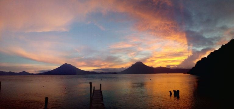 Sunset over Lago de Atitlán in Guatemala