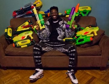 Gabriel Nyantakyi collects super soaker toys and orchestrates water play days all over the world. (Kimberly Paynter/WHYY)