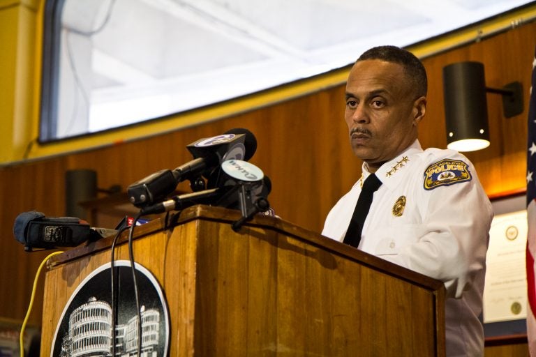 Philadelphia Police Commissioner Richard Ross says language in the note left taped over a work station's trash can was 