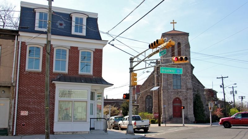 A former pharmacy at the corner of Broadway and Jasper Street is the new home of the Nick Virgilio Writers House. (Emma Lee/WHYY)