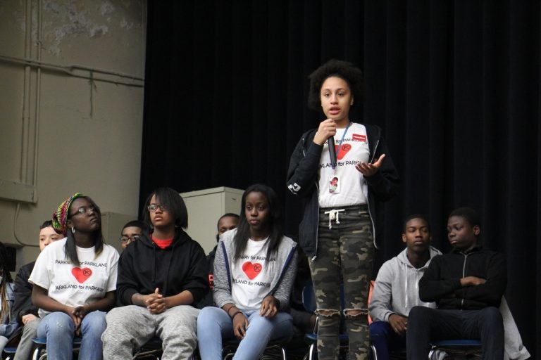 Students at Parkway Center City Middle College talk about their experiences with gun violence during a student-led forum with City Council President Darrell Clarke and Councilwoman Cindy Bass.