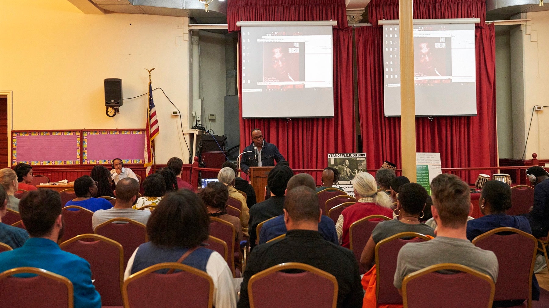 Dr. Tony Montiero speaks to a crowd of about 100 at Mother Bethel A.M.E. church. 