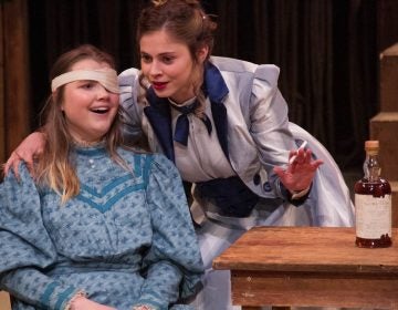 Kylie Westerbeck (left) and Kristie Ecke as the daughters of Lydie Breeze in EgoPo Classic Theater's production of 