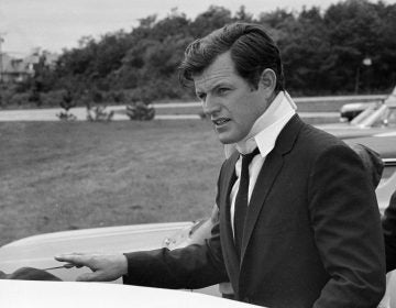 FILE-- This July 22, 1969 file photo shows U.S. Sen Edward Kennedy, D-Mass., arriving back at his home in Hyannis Port, Mass., after attending the funeral of Mary Jo Kopechne in Pennsylvania. A new feature film is in the works about the tragedy on the small Massachusetts island nearly a half century ago that rocked the Kennedy political dynasty. Kopechne drowned when a car driven by Kennedy went off a bridge on Chappaquiddick, a small island in Edgartown, Mass., on the eastern end of Martha's Vineyard in July 1969. (AP Photo/Frank C. Curtin, File)