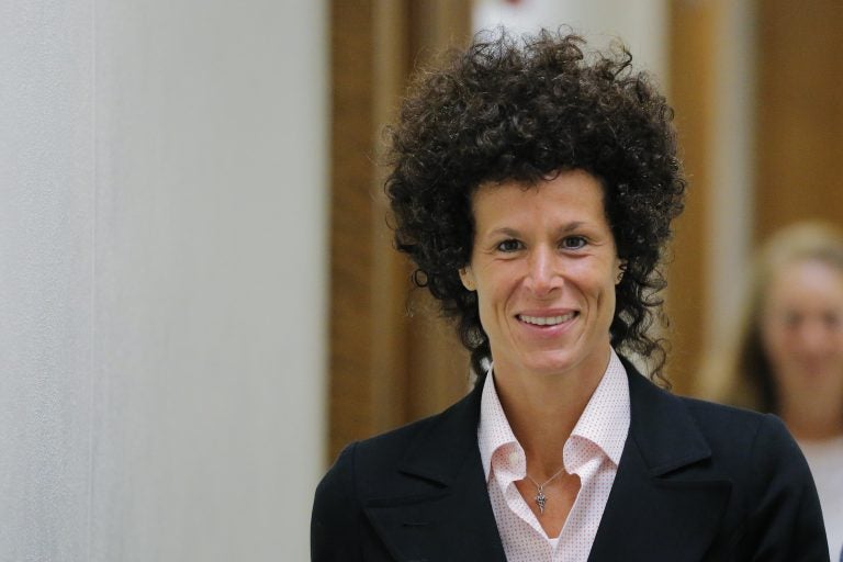 Accuser Andrea Constand exits the courtroom during deliberations in Bill Cosby's sexual assault trial at the Montgomery County Courthouse in Norristown, Pa., Friday, June 16, 2017.