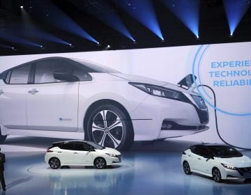 Daniele Schillaci, head of global sales and marketing and also the Zero Emission Vehicle and Battery Business for Nissan, speaks during the world premiere in Chiba, near Tokyo Wednesday, Sept. 6, 2017. Nissan's new Leaf electric car goes father on a charge and comes with autonomous drive technology and single-pedal driving. But whether it can catch on with anyone but the most zealously green-minded remains to be seen. (Eugene Hoshiko/AP Photo)