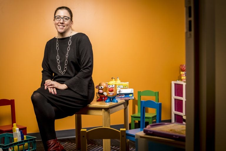 This March 2018 photo shows Kristina Olson in her laboratory in Seattle. She is the creator and leader of the TransYouth Project, which is considered the first large-scale long-term study of transgender children in the U.S. On Thursday, April 12, 2018, Olson was named winner of the NSF's annual Alan T. Waterman Award, the government's highest honor for scientists still in the early phases of their careers. (Dennis Wise/University of Washington via AP)