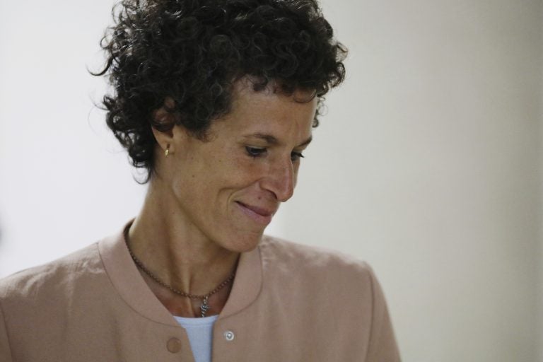 Andrea Constand arrives to resume her testimony during Bill Cosby's sexual assault retrial at the Montgomery County Courthouse in Norristown, Pa., Monday, April 16, 2018.