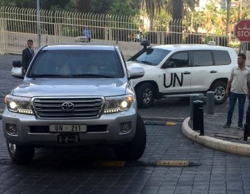 In this Saturday, April 14, 2018 file photo, UN vehicles carrying the team of the Organization for the Prohibition of Chemical Weapons (OPCW), arrive at hotel hours after the U.S., France and Britian launched an attack on Syrian facilities for suspected chemical attack against civilians, in Damascus, Syria. The OPCW has been thrust once again into the international limelight by a nerve agent attack on a former Russian spy in Britain and allegations of a chemical bombardment on the Syrian city of Douma. It is now attempting to investigate, but its experts have not yet been able to visit the scene. (Bassem Mroue/AP Photo, File)