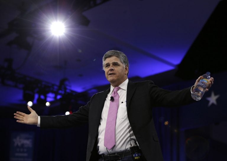 In this March 4, 2016, file photo, Sean Hannity of Fox News arrives in National Harbor, Md. (Carolyn Kaster/AP Photo, file)