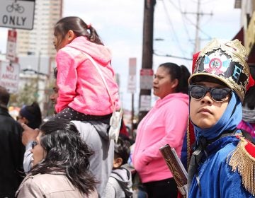 El Carnaval de Puebla, a huge street festival, takes place in the Italian Market section of South Philadelphia, which houses a growing Latino population. (Angela Gervasi for WHYY)