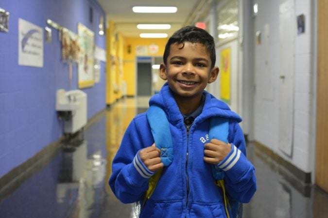 Jace Weaver, a kindergartner at Wister. (Kevin McCorry/WHYY)