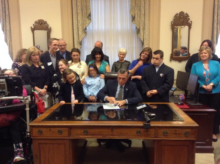 When Gov. John Carney recently signed the alternate diploma bill into law, parents, educators, advocates and students were delighted. (Zoë Read/WHYY)