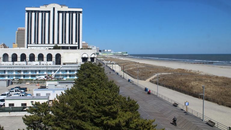 The view from a dorm room on Stockton's Atlantic City campus. (Bill Barlow for WHYY)