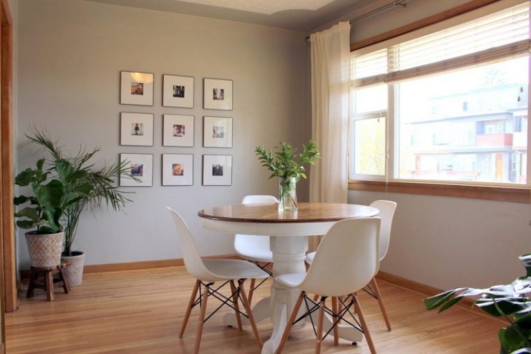 A living room with plants, lit by natural sunlight. Photo courtesy of Madeleine Somerville