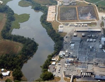 An aerial image of Mountaire's Millsboro facility is included in the Delaware Center for the Inland Bays report about water contamination caused by the facility. (Courtesy Delaware Center for the Inland Bays)