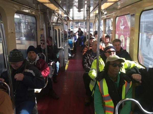 The trolley was mostly full for the 25th Super Saturday Streetcar Special.