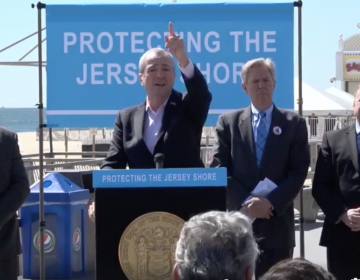 N.J. Gov. Phil Murphy speaks about the drilling ban bill signing on the Point Pleasant Beach boardwalk Friday. (Governor Phil Murphy/Facebook)