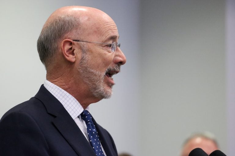 Governor Tom Wolf introduces a legislation package to combat both sexual harassment and assault as well as workplace discrimination. (Angela Gervasi/WHYY)