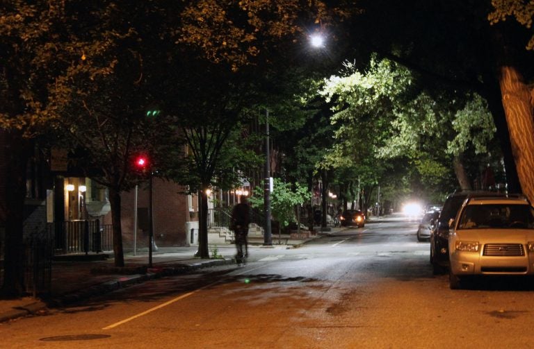 neighborhood street at night