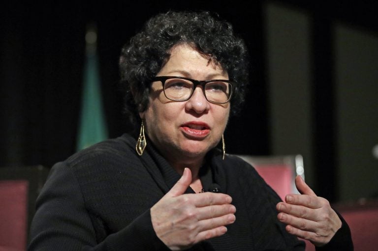 Supreme Court Justice Sonia Sotomayor speaks at a civics event in January in Seattle. Sotomayor wrote a scathing dissent about police shootings Monday