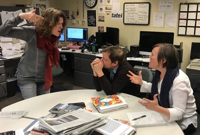 Marty Moss-Coane delivers some harsh criticism to ''Radio Times'' producers Jon Ehrens and Debbie Bilder.