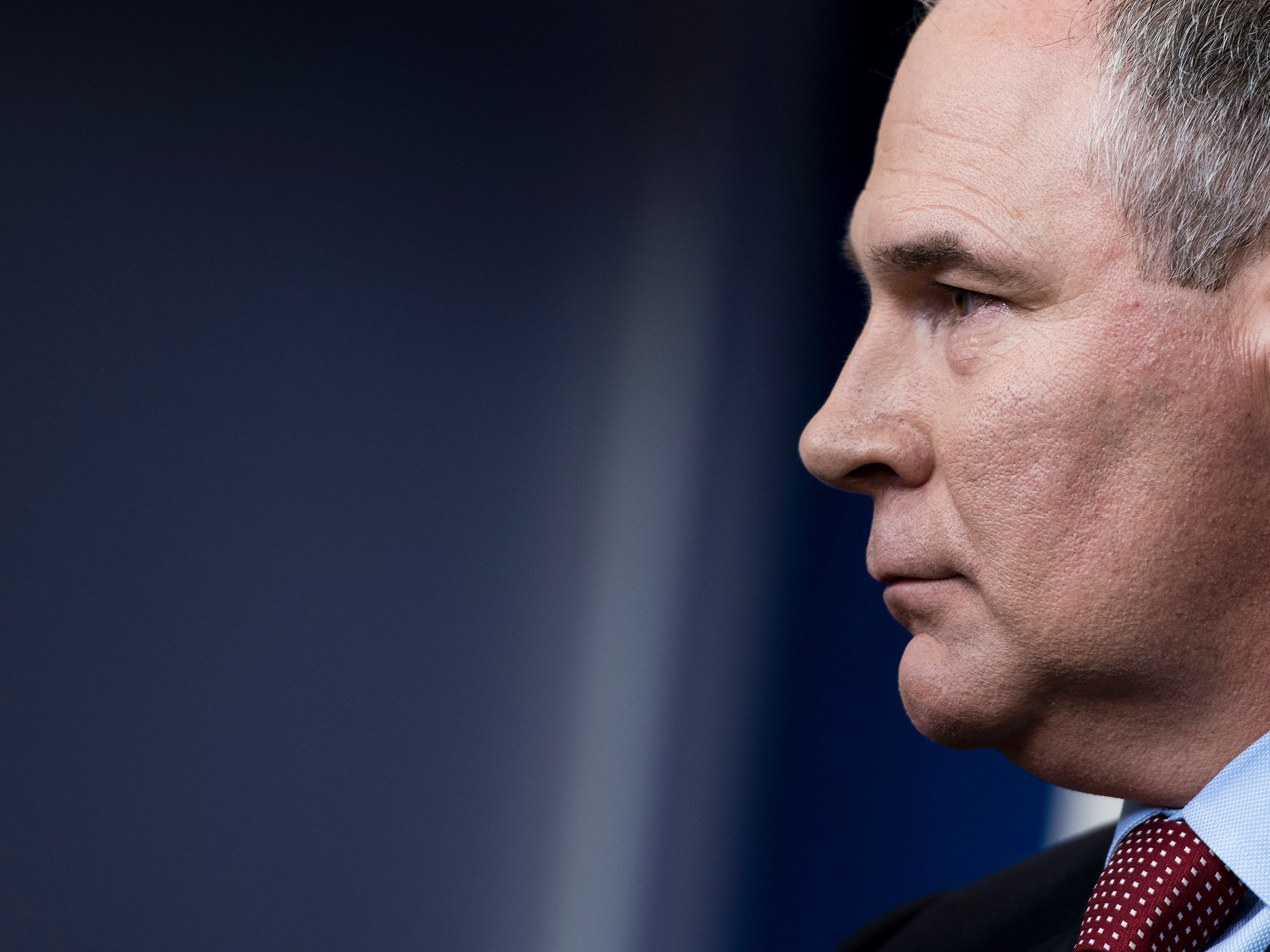 Scott Pruitt speaks during a briefing at the White House last year.
