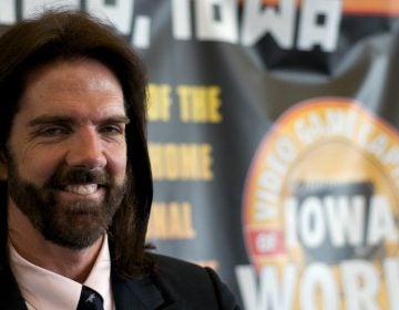 Billy Mitchell poses for the media in Ottumwa, Iowa, in 2009.