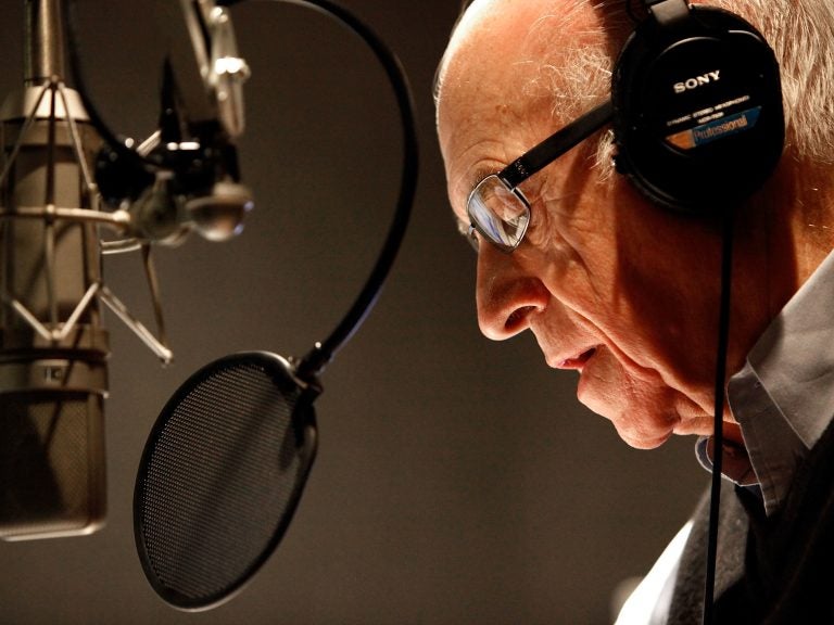 NPR's Carl Kasell delivers one of his last newscasts during Morning Edition on Dec. 30, 2009 in Washington, D.C