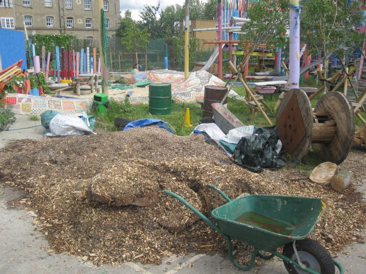 Glamis Adventure Playground in London, where kids play with hammers, wheelbarrows and other "risky" play inspiration.