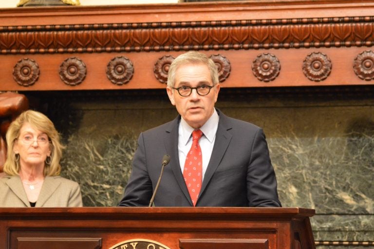 District Attorney Larry Krasner explains how fewer prosecutions mean a smaller prison population,  allowing the House of Corrections to be shut down by 2020. (Tom MacDonald, WHYY)