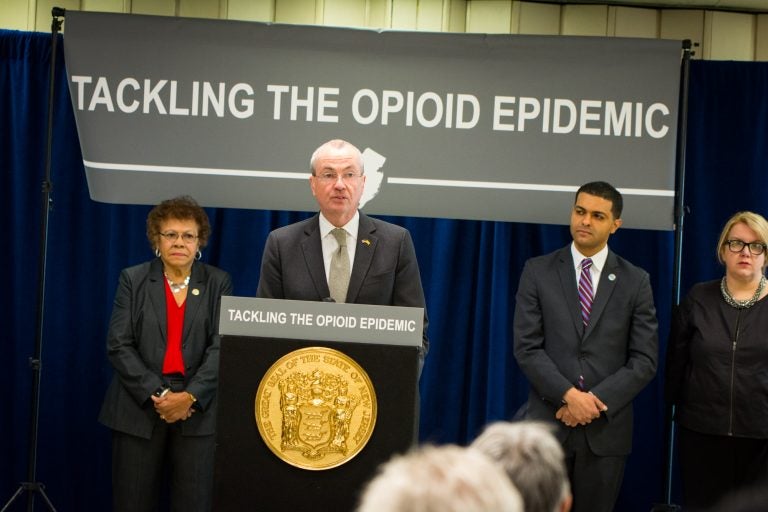 New Jersey Gov. Phil Murphy speaks at the Rescue Mission of Trenton about his budget requests  to fight the opioid epidemic Tuesday. (Governor’s Office)