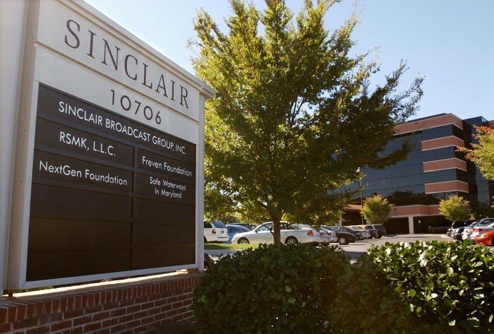 Sinclair Broadcast Group Inc.'s headquarters stands  in Hunt Valley, Md.  (AP Photo/ Steve Ruark)