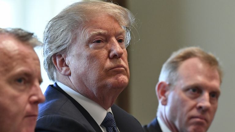 President Trump speaks to the media during a Cabinet meeting at the White House on Monday. The White House announced Tuesday that Trump would not be taking a planned trip to Latin America this week. President Trump speaks to the media during a Cabinet meeting at the White House on Monday. The White House announced Tuesday that Trump would not be taking a planned trip to Latin America this week.
(The Washington Post/Getty Images)