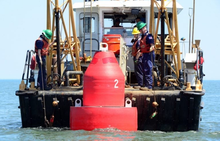 The Coast Guard Aids to Navigation Cape May team in action. (U.S. Coast Guard Photo/file)