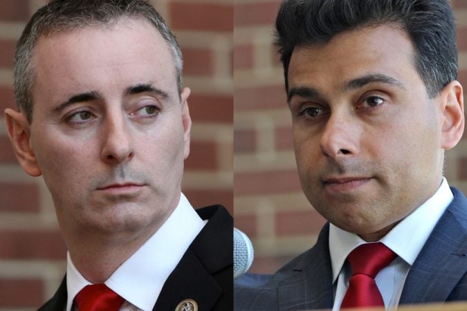 Brian Fitzpatrick, the Republican incumbent in Bucks County's 1st Congressional District, is facing a challenge from pro-Trump candidate Dean Malik. (Emma Lee/WHYY)