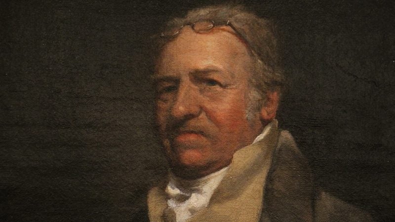 William Birch, depicted in an oil painting by John Neagle from 1824, captured Philadelphia in the late 18th and early 19th centuries with his watercolors, prints, and books. (Courtesy of The Library Company of Philadelphia)