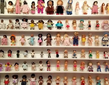 “Moundverse Infants,” an installation at Temple’s Tyler School of Art, combines the collections of artist Trenton Doyle Hancock and Philadelphia Doll Museum founder Barbara Whiteman.