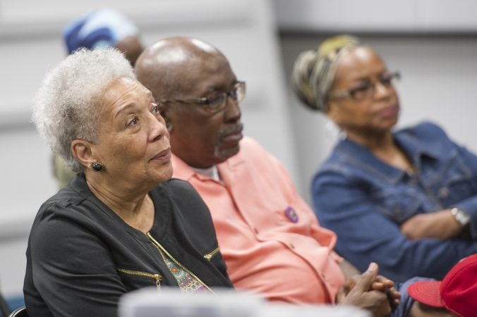 Audience members listen to speakers at event about Malcolm X. (Jonathan Wilson for WHYY)