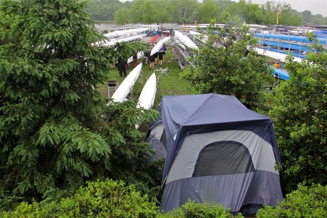 About 6,000 student athletes from nearly 200 schools across the United States and Canada set up camp on the banks of the Cooper River. (Emma Lee/WHYY)