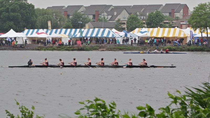 The Stotesbury regatta, which bills itself as the world's largest high school rowing event, is the biggest event the Cooper River Park has ever hosted. (Emma Lee/WHYY)