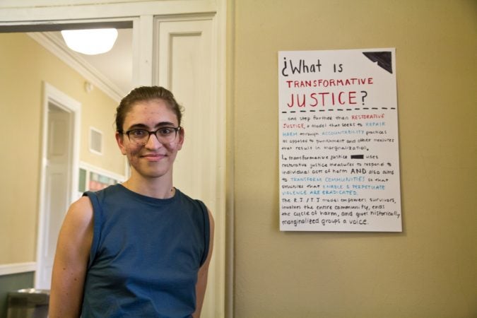 Swarthmore student Priya Dieterich helped organize the sit-in at the college administration offices. (Kimberly Paynter/WHYY)